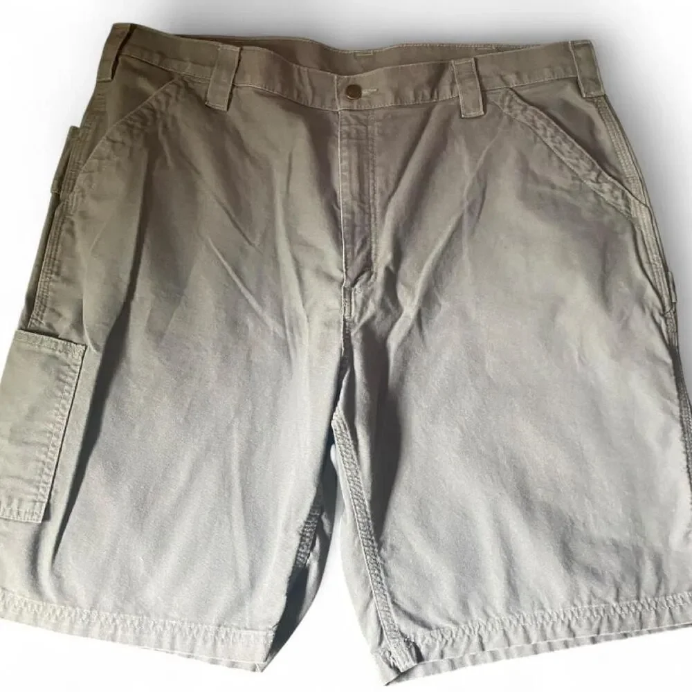 Carhartt Men's Grey and Khaki Shorts